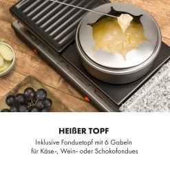 Fonduelette XL 3-in-1 Raclettegrill Fondue Naturstein 1650W 12 Pers -Klarstein 10035220 de 0004 logo