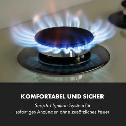 Victoria 4 Zonen Gaskochfeld 4-flammig Sabaf-Brenner Glaskeramik -Klarstein 10035270 de 0005 logo