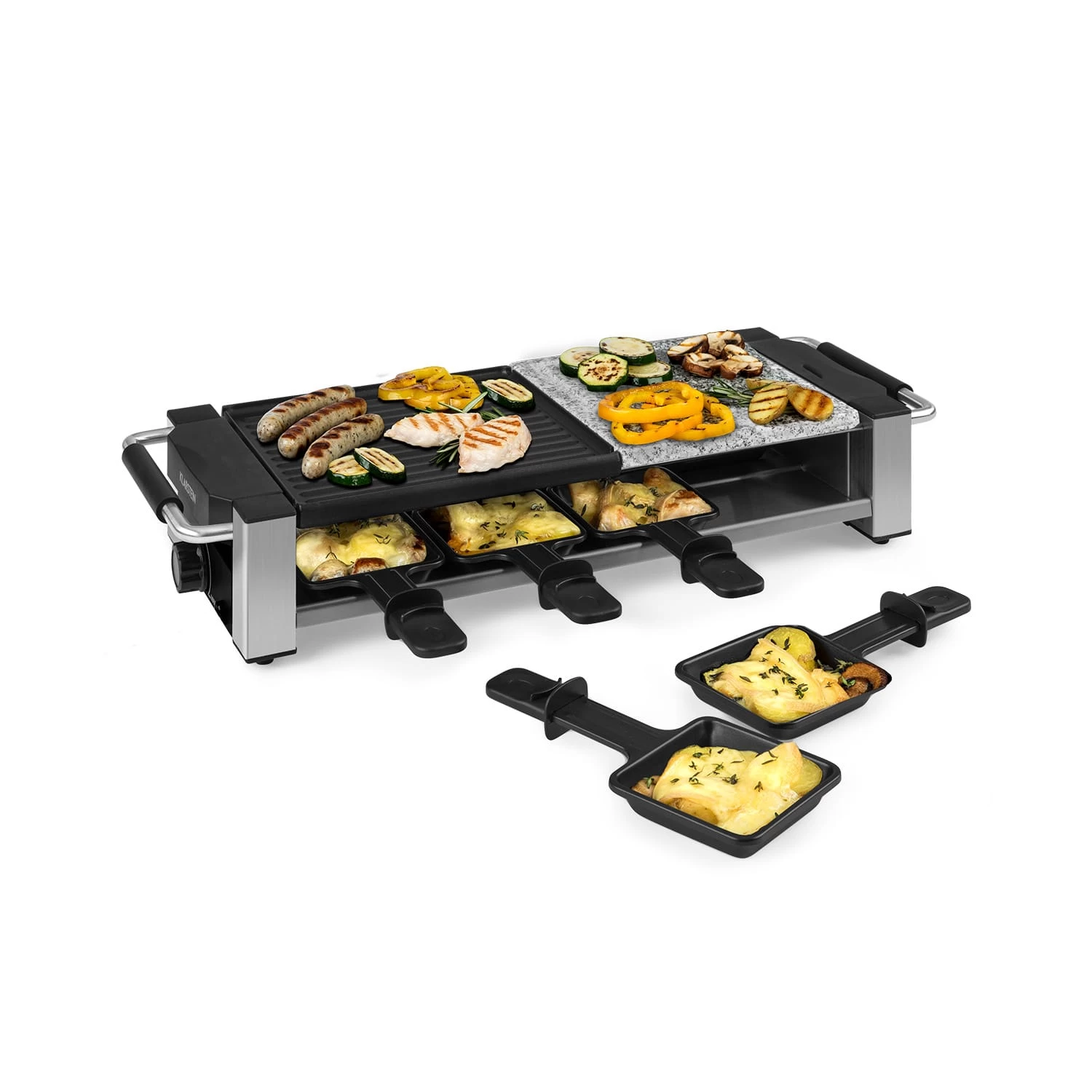 Bistecca Raclette 1200W Metall / Stein 8 Personen Kontroll-LED 3 Bistecca Raclette 1200W Metall / Stein 8 Personen Kontroll-LED