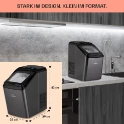 Partytime Eiswürfelmaschine Klareis 15kg/24h Edelstahl -Klarstein 10035295 de 0006 usp