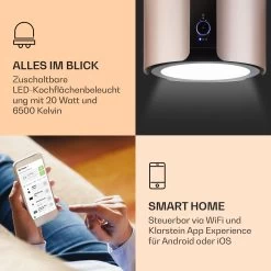 Skyfall Smart Inselabzugshaube Ø45cm Umluft 402m³/h LED -Klarstein 10035378 de 0003 logo