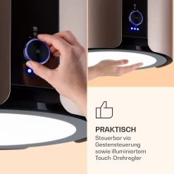 Skyfall Smart Inselabzugshaube Ø45cm Umluft 402m³/h LED -Klarstein 10035378 de 0004 logo