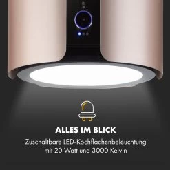 Skyfall Smart Inselabzugshaube Ø45cm Umluft 402m³/h LED -Klarstein 10035378 de 0006 logo