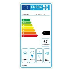 Skyfall Smart Inselabzugshaube Ø45cm Umluft 402m³/h LED -Klarstein 10035378 energy label