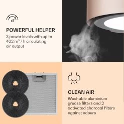 Skyfall Smart Inselabzugshaube Ø45cm Umluft 402m³/h LED -Klarstein 10035378 uk 0005 logo