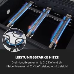 Kingsville Smoker Kombigrill Gas Kohle Smoker 13,5kW 3+1 Brenner -Klarstein 10035409 de 0005 logo