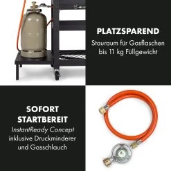 Kingsville Smoker Kombigrill Gas Kohle Smoker 13,5kW 3+1 Brenner -Klarstein 10035409 de 0007 logo