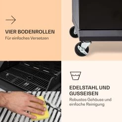 Valdosta 4.1 Gasgrill 4 X 2,8 KW + 2,5 KW Brenner Edelstahl Mobil 16 Valdosta 4.1 Gasgrill 4 X 2,8 KW + 2,5 KW Brenner Edelstahl Mobil -Klarstein 10035415 de 0007 logo