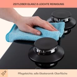 Illuminosa 5 Gaskochfeld 5-flammig Sabaf-Brenner Glaskeramik -Klarstein 10035465 de 0007 usp