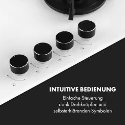 Goldflame 4 Gaskochfeld 4-flammig Messing-Brenner Glaskeramik -Klarstein 10035499 de 0004 logo