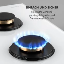 Goldflame 4 Gaskochfeld 4-flammig Messing-Brenner Glaskeramik -Klarstein 10035499 de 0005 logo