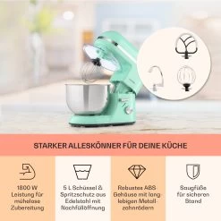 Bella Elegance Küchenmaschine 2000W 2,7PS 5,2 Ltr Edelstahl BPA-frei -Klarstein 10035520 de 0003 usp