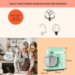Bella Elegance Küchenmaschine 2000W 2,7PS 5,2 Ltr Edelstahl BPA-frei -Klarstein 10035520 de 0005 usp