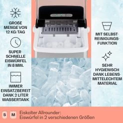 Arctic Porter Eiswürfelmaschine Bullet-Eis 12kg/24h Edelstahl 10 Arctic Porter Eiswürfelmaschine Bullet-Eis 12kg/24h Edelstahl -Klarstein 10035555 de 0002 usp