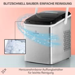 Arctic Porter Eiswürfelmaschine Bullet-Eis 12kg/24h Edelstahl 13 Arctic Porter Eiswürfelmaschine Bullet-Eis 12kg/24h Edelstahl -Klarstein 10035555 de 0005 usp