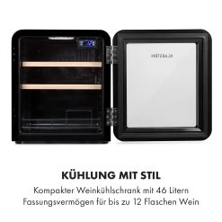 Vinetage 12 Getränkekühler Kühlschrank 48 Liter 4-22°C Retro-Design 13 Vinetage 12 Getränkekühler Kühlschrank 48 Liter 4-22°C Retro-Design -Klarstein 10035568 de 0003 logo