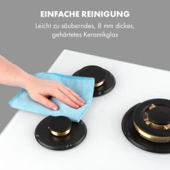 Goldflame 5 Gaskochfeld 5-flammig Messing-Brenner Glaskeramik 18 Goldflame 5 Gaskochfeld 5-flammig Messing-Brenner Glaskeramik -Klarstein 10035615 de 0008 logo