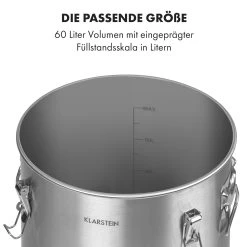 Gärkeller Pro XL Fermentierkessel 60 Liter Ablassventil 304-Edelstahl 13 Gärkeller Pro XL Fermentierkessel 60 Liter Ablassventil 304-Edelstahl -Klarstein 10035622 de 0003 logo