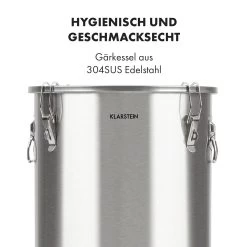 Gärkeller Pro XL Fermentierkessel 60 Liter Ablassventil 304-Edelstahl 16 Gärkeller Pro XL Fermentierkessel 60 Liter Ablassventil 304-Edelstahl -Klarstein 10035622 de 0006 logo