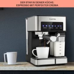 Arabica Comfort Espressomaschine 1350W 20 Bar 1,8l Touch-Bedienfeld -Klarstein 10035655 de 0004 usp