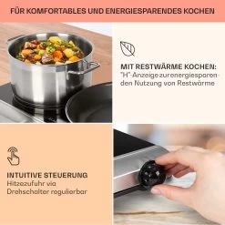 Cookbuddy Doppel-Kochfeld 2400W 5 Leistungsstufen Glaskeramik -Klarstein 10035704 de 0004 usp