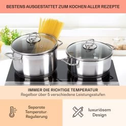 Cookbuddy Doppel-Kochfeld 2400W 5 Leistungsstufen Glaskeramik -Klarstein 10035704 de 0005 usp