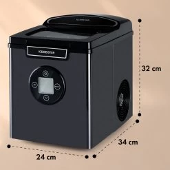 Icemeister 2G Eiswürfelmaschine 12kg/24h LC-Display Edelstahl -Klarstein 10035712 yy 0011 dimensions