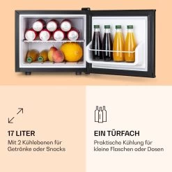 Geheimversteck Mini-Kühlschrank 2 Ebenen 17Ltr. 26dB Thermoelektrisch -Klarstein 10035730 de 0003 logo