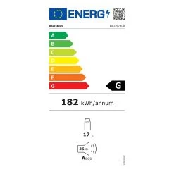 Geheimversteck Mini-Kühlschrank 2 Ebenen 17Ltr. 26dB Thermoelektrisch -Klarstein 10035730 energy label