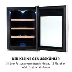 Reserva 12 Uno Weinkühlschrank 12 Flaschen 31 Liter Edelstahl -Klarstein 10035859 de 0003 logo