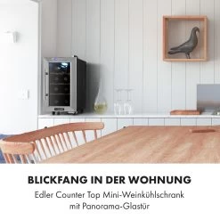 Reserva 8 Uno Weinkühlschrank 23 Ltr 8 Fl 11-18 °C 26 DB Edelstahl -Klarstein 10035864 de 0002 logo