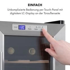 Reserva 8 Uno Weinkühlschrank 23 Ltr 8 Fl 11-18 °C 26 DB Edelstahl -Klarstein 10035864 de 0004 logo