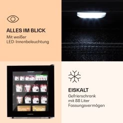 IceAge 88 Gefrierschrank 88 Liter EEK E 3 Etagen Thermostat Glasfront 11 IceAge 88 Gefrierschrank 88 Liter EEK E 3 Etagen Thermostat Glasfront -Klarstein 10036066 de 0003 logo