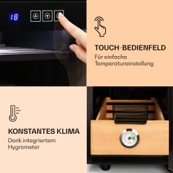 El Presidente 23 Humidor 45 W Touch Buchenholz 23L LED -Klarstein 10036106 de 0005 logo