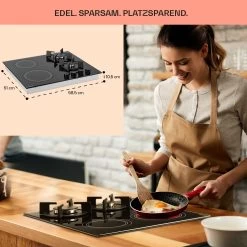 MultiChef 4 Kombi-Gaskochfeld Gas/Glaskeramik 4 Zonen -Klarstein 10036337 de 0006 usp