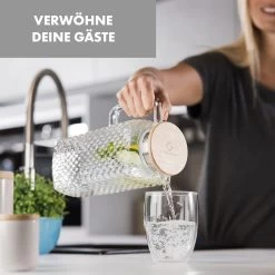 Glaswerk Livenza Wasserkrug 1,5 Liter Borosilikatglas Edelstahlsieb Deckel -Klarstein 10036358 de 0004 logo
