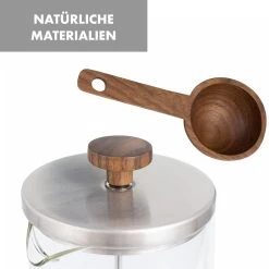 Glaswerk Ristretto French Press 0,35 Liter Borosilikatglas Edelstahl Walnussholz -Klarstein 10036360 de 0007 logo