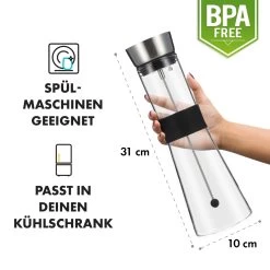 Glaswerk Sile Karaffe 1 Liter Borosilikatglas Fruchtspieß Mit Stopper -Klarstein 10036361 de 0007 logo