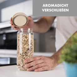 Glaswerk Lovage Vorratsgläser 0,75 1,1 1,5 L 3er Set Borosilikatglas Akazienholzdeckel Silikon 12 Glaswerk Lovage Vorratsgläser 0,75 1,1 1,5 L 3er Set Borosilikatglas Akazienholzdeckel Silikon -Klarstein 10036372 de 0003 logo