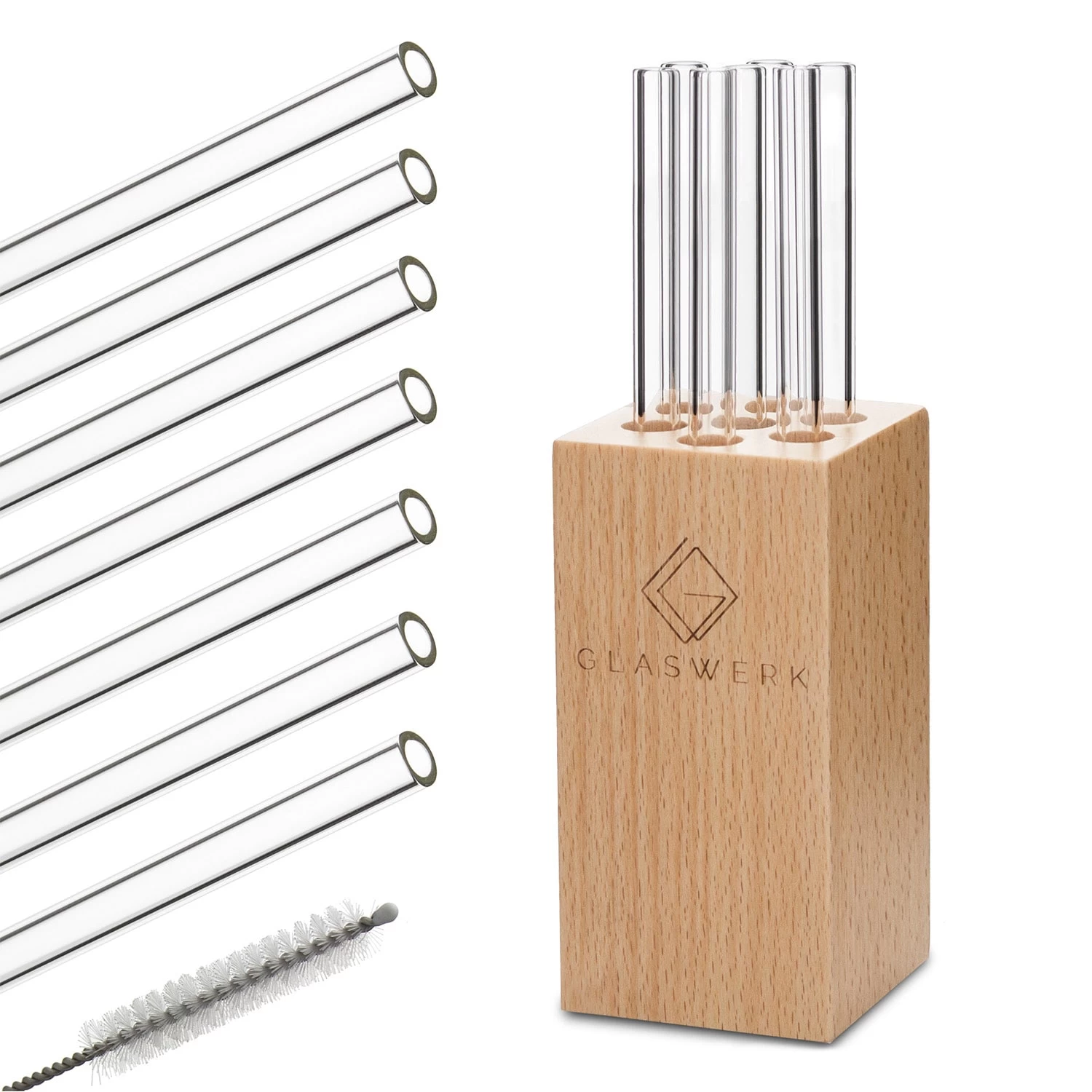 Glaswerk Frezzeria Glasstrohhalme 7 Stück 0,8 X 15 Cm (ØxH) Holzhalterung Bürste 3 Glaswerk Frezzeria Glasstrohhalme 7 Stück 0,8 X 15 Cm (ØxH) Holzhalterung Bürste