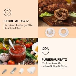 Mighty Mince Elektrischer Fleischwolf 500 - 1361 Watt 3 Lochscheiben -Klarstein 10036478 de 0004 logo