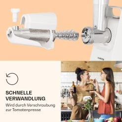 Mighty Mince Elektrischer Fleischwolf 500 - 1361 Watt 3 Lochscheiben -Klarstein 10036478 de 0006 logo