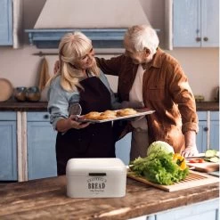 Delaware Brotkasten Metall 30x16x20,5 Cm Klappdeckel Lüftungslöcher -Klarstein 10037443 yy 0004 logo