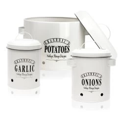 Georgia Vorratsbehälter 3er-Set Emaille-Stahlblech Vintage Rostfrei -Klarstein 10037447 yy 0003 logo