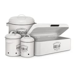 Georgia Vorratsbehälter 3er-Set Emaille-Stahlblech Vintage Rostfrei -Klarstein 10037447 yy 0005 logo