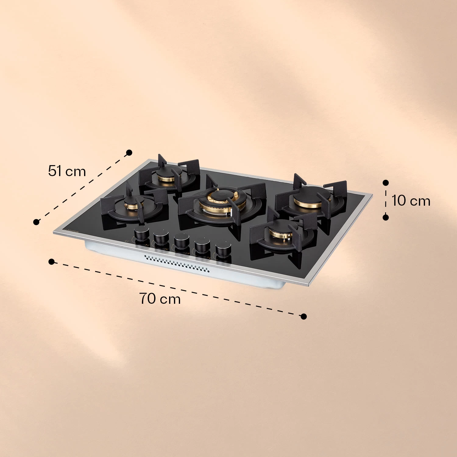 Goldflame 5 Prime Gaskochfeld 5-flammig Messing-Brenner Glaskeramik 9 Goldflame 5 Prime Gaskochfeld 5-flammig Messing-Brenner Glaskeramik – Bild 7