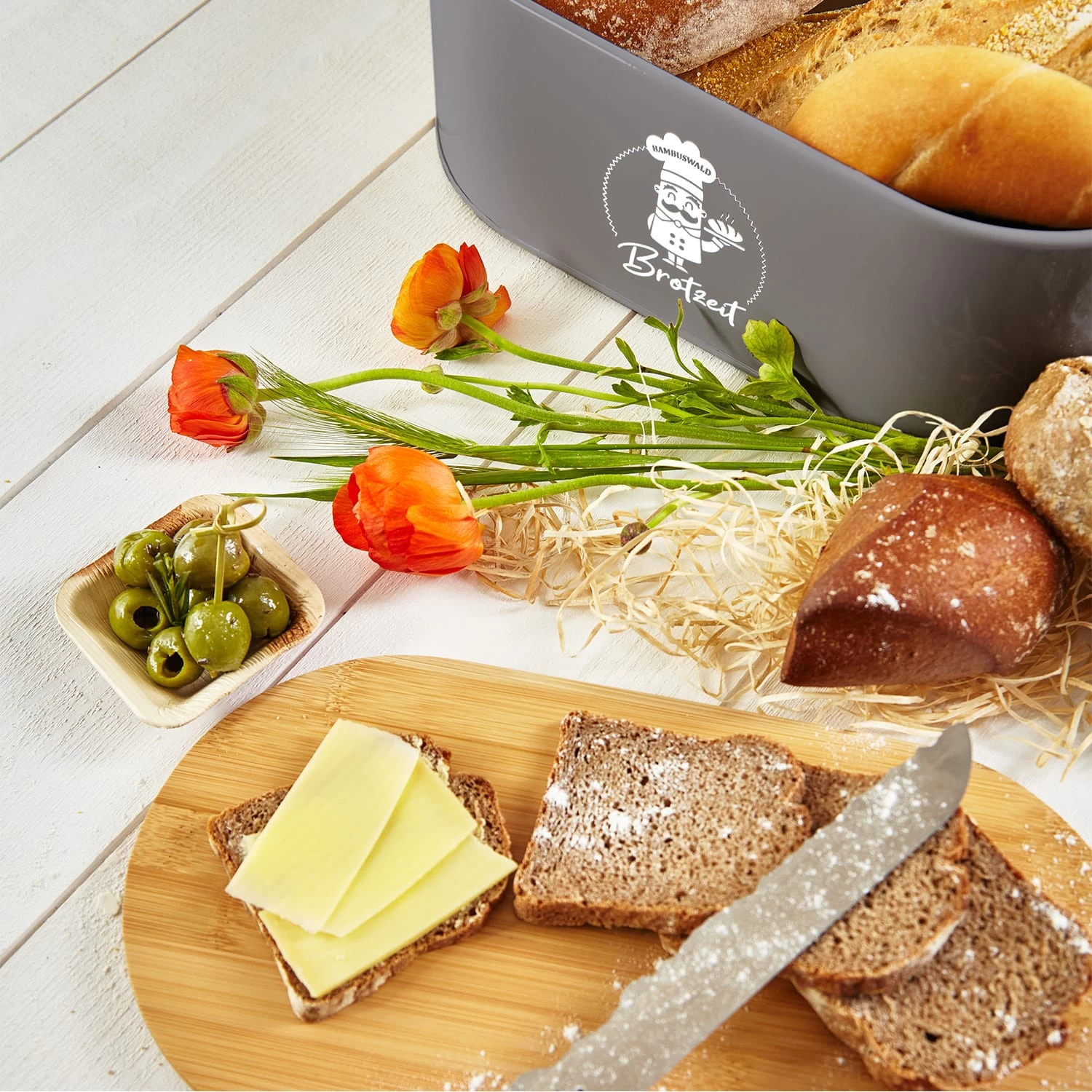 Rök Brotbox Metallblech Bambusdeckel 33,5 X 13 X 18 Cm (BxHxT) Oval 6 Rök Brotbox Metallblech Bambusdeckel 33,5 X 13 X 18 Cm (BxHxT) Oval – Bild 4