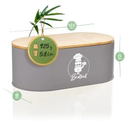 Rök Brotbox Metallblech Bambusdeckel 33,5 X 13 X 18 Cm (BxHxT) Oval 15 Rök Brotbox Metallblech Bambusdeckel 33,5 X 13 X 18 Cm (BxHxT) Oval -Klarstein 10038118 yy 0007 logo