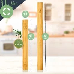 Teigroller 2er-Set 100 % Bambus 30/40 X 3,3 Cm (LxØ) Glatt Bambus -Klarstein 10038123 yy 0005 logo