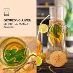 Glaskaraffe Mit Bambusdeckel Borosilikatglas Hitzebeständig -Klarstein 10038230 de 0003 logo